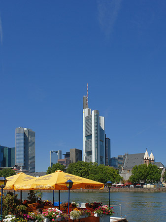 Foto Skyline von Frankfurt mit Schöfferhofer Weizen