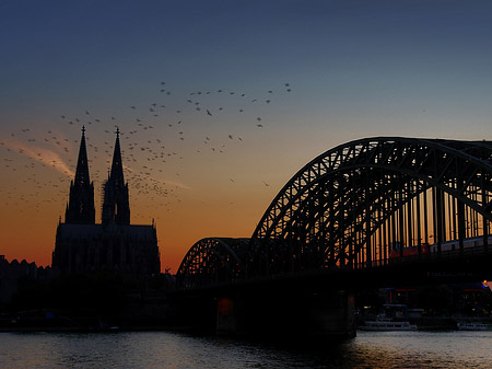 Fotos Kölner Dom hinter der Hohenzollernbrücke