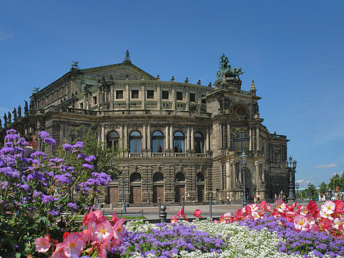 Foto Semperoper mit Blumen